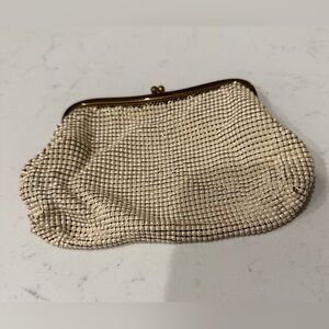 Whiting & Davis Cream Mesh Clutch